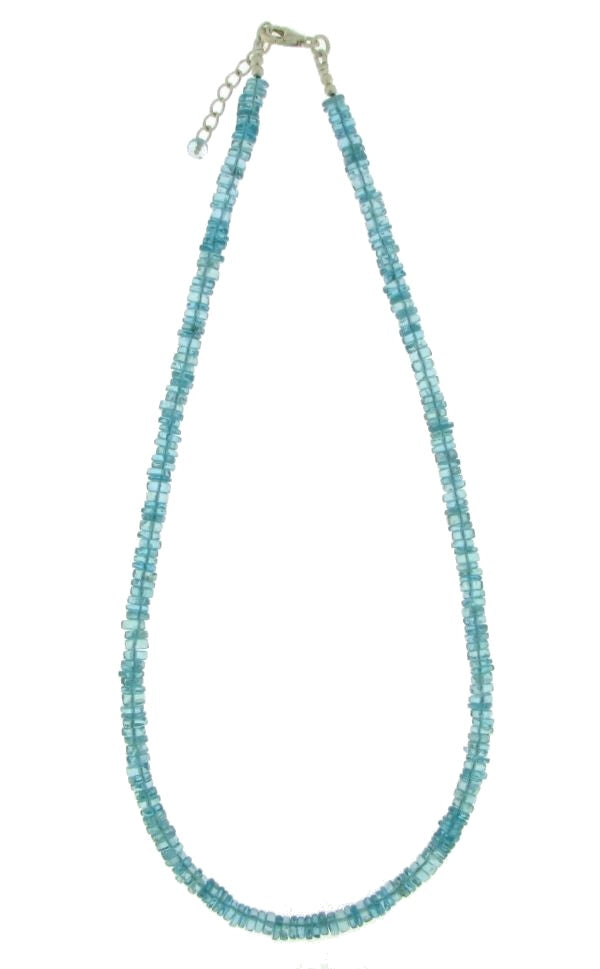 Zilveren collier met Apatiet edelstenen · steen:apatiet