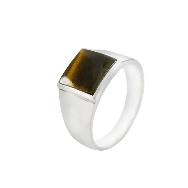Zilveren herenring met edelsteen - 925 zilver - 11 mm