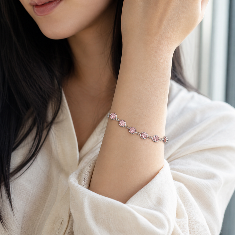 Zilveren armband met edelsteen - 925 zilver · None · gedragen · steen:None