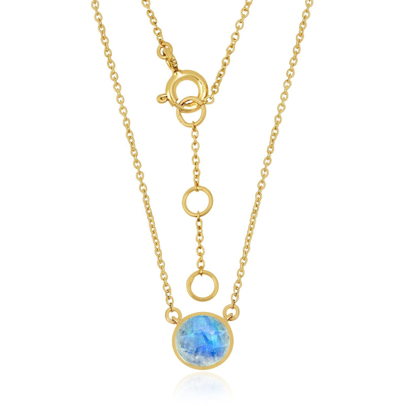 Collier met edelsteen, gefacetteerd - goldplated zilver - 6 mm