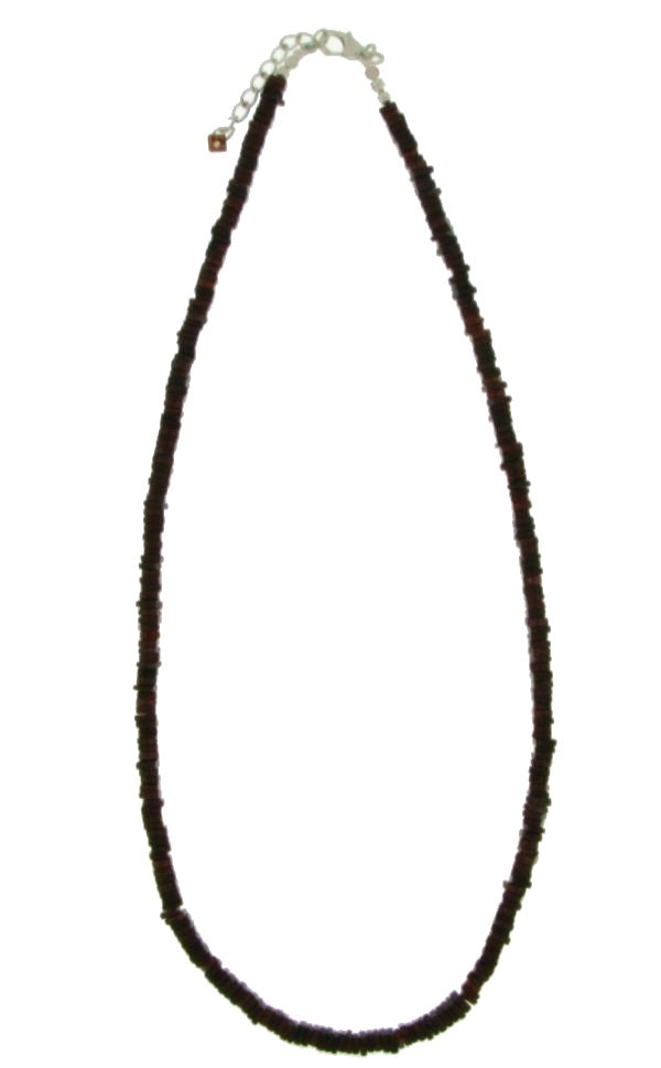 Zilveren collier met geregen platte schijfvormige edelsteen, gefacetteerd - 925 zilver - 5 mm