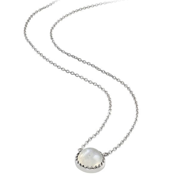 Zilveren collier met ronde edelsteen - 925 zilver - 10 mm