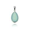 Zilveren hanger met Chalcedoon aqua edelsteen