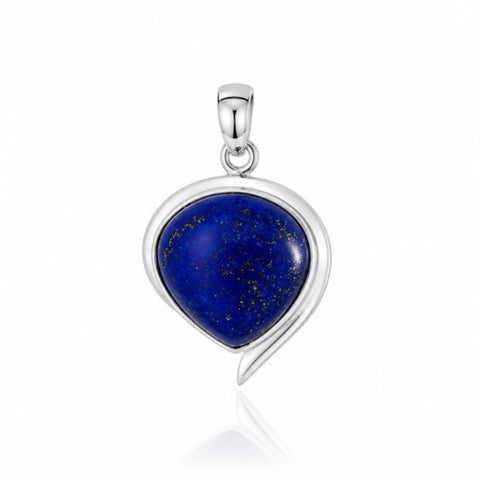 Zilveren hanger met druppelvormige edelsteen - 925 zilver - 17 x 17 mm · Lapis Lazuli