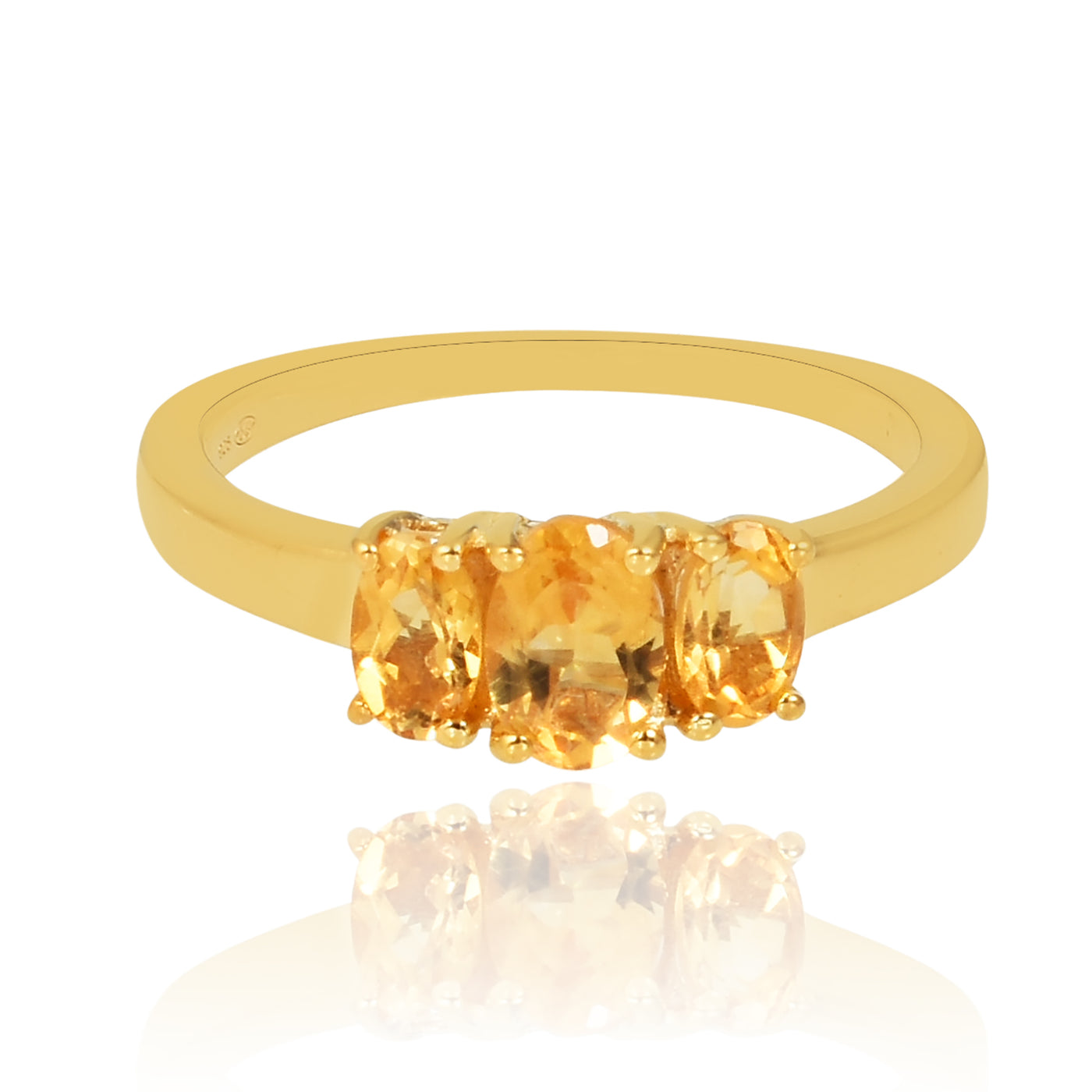 Gouden ring met Citrien edelstenen