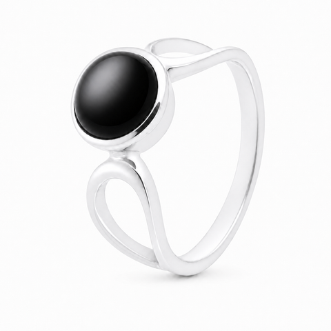 Zilveren ring met edelsteen - 925 zilver - 8 mm