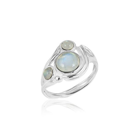 Zilveren ring met edelsteen - 925 zilver - 8 mm
