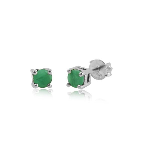 Zilveren oorknopjes met rond gefacetteerd in klauwzetting gezette edelsteen - 925 zilver - 3 mm