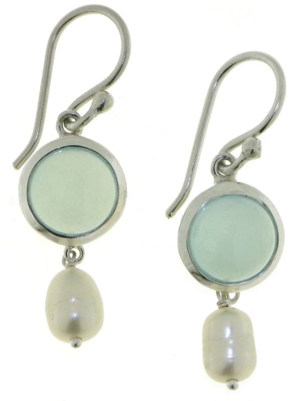 Zilveren oorhangers met Chalcedoon edelstenen