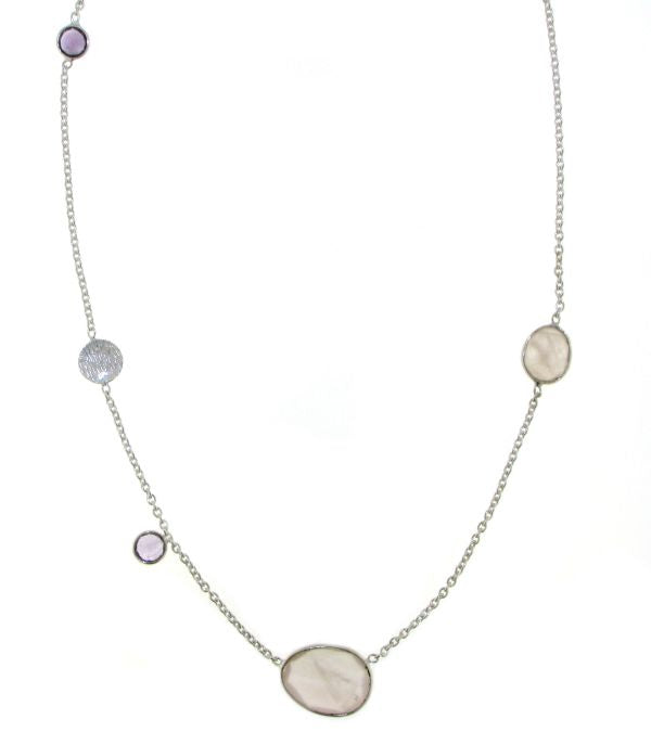 Zilveren collier met edelsteen - 925 zilver - 16 x 12 mm