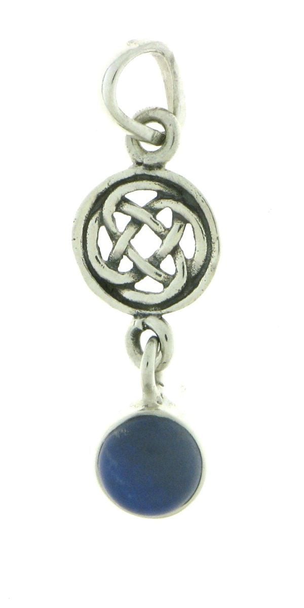 Zilveren Salomon knoop hanger met Lapis Lazuli edelsteen