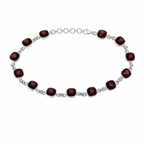 Zilveren armband met edelsteen, gefacetteerd - 925 zilver