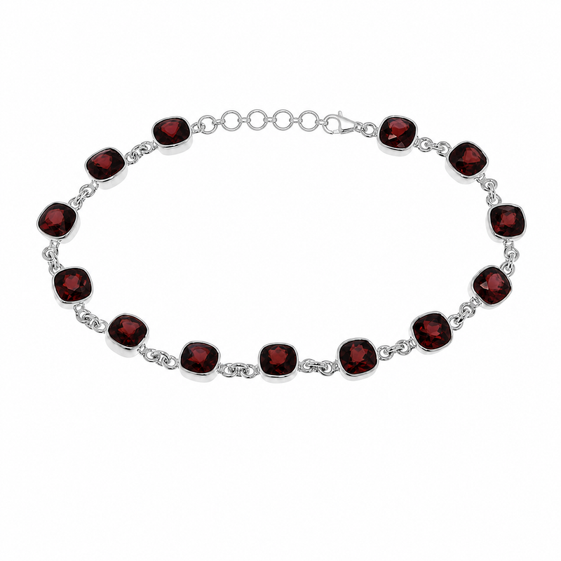 Zilveren armband met edelsteen, gefacetteerd - 925 zilver · None · productfoto · steen:None