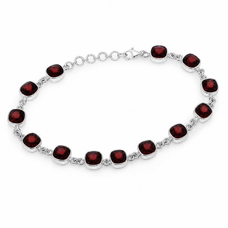 Zilveren armband met edelsteen, gefacetteerd - 925 zilver · None · detail · steen:None