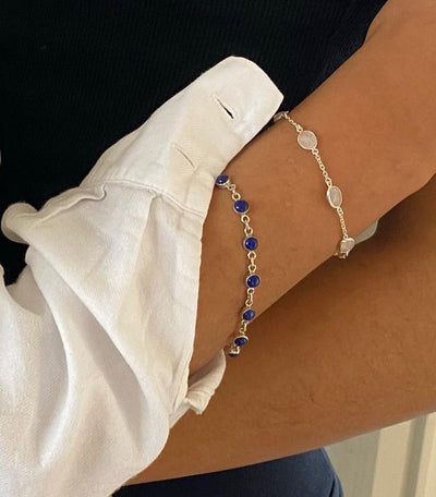 Zilveren armband met Lapis Lazuli edelstenen