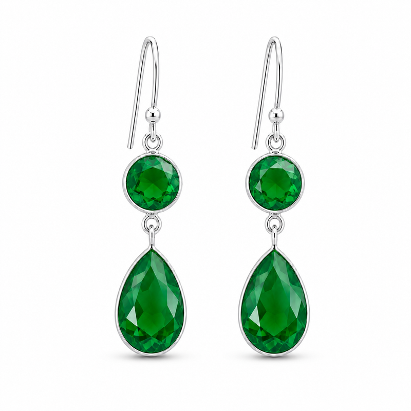 Zilveren oorhangers met facet gezette edelsteen - 925 zilver - 40 x 11 mm · Onyx · detail · steen:onyx