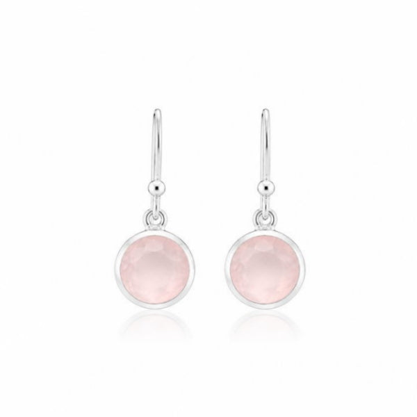 Zilveren oorhangers met rond facet geslepen edelsteen - 925 zilver - 8 mm