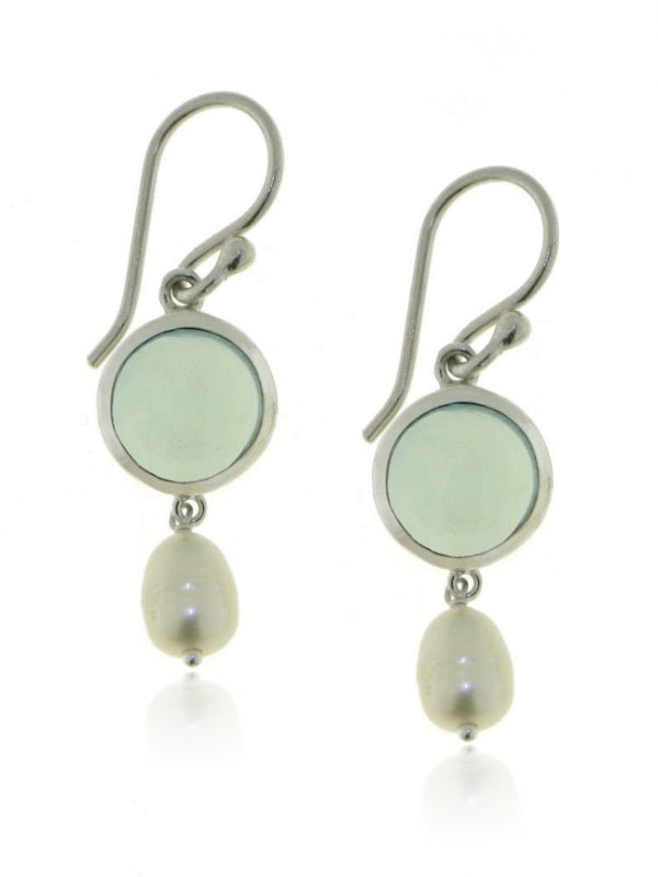 Zilveren oorhangers met Chalcedoon edelstenen