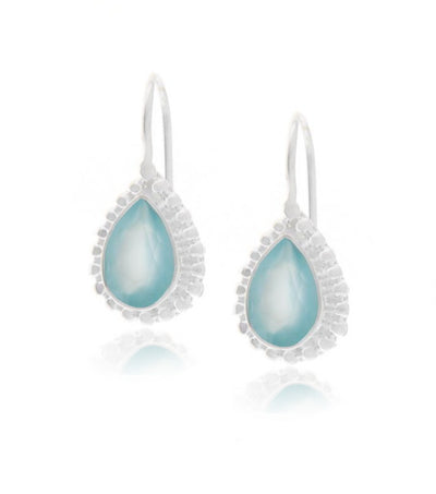 Zilveren oorhangers met Chalcedoon edelstenen