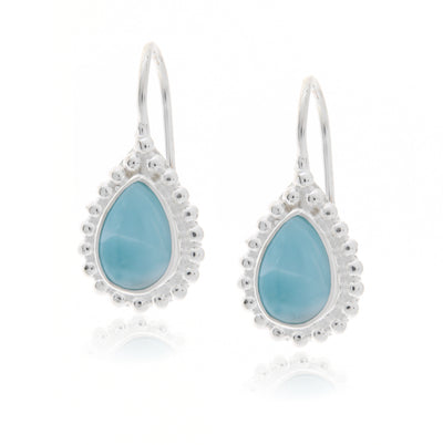 Zilveren oorhangers met Larimar edelstenen