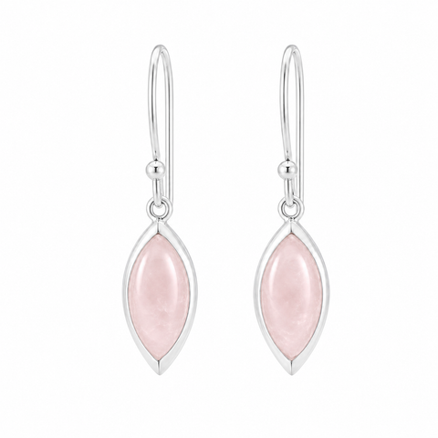 Zilveren oorhangers met edelsteen - 925 zilver - 25 x 8 mm