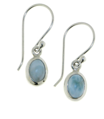 Zilveren oorhangers met Larimar edelstenen