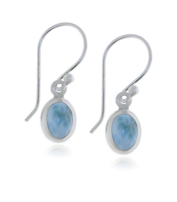 Zilveren oorhangers met Larimar edelstenen