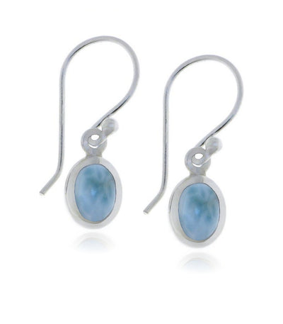 Zilveren oorhangers met Larimar edelstenen