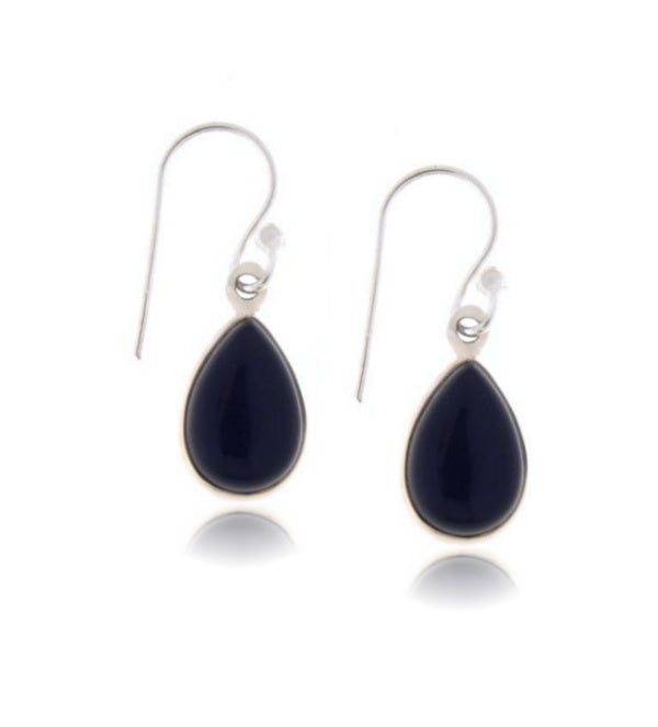 Zilveren oorhangers met Onyx edelstenen