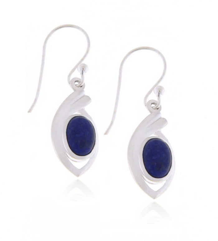 Zilveren oorhangers met Lapis Lazuli edelstenen