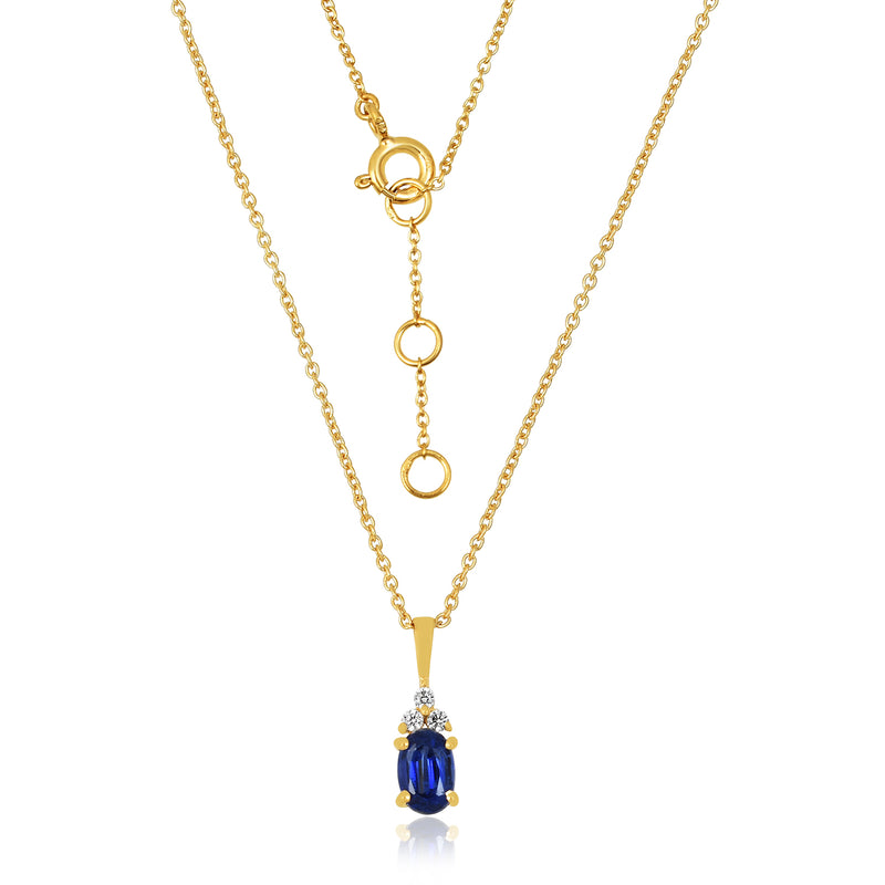 Hanger met ovaal geslepen in klauwzetting gezette edelsteen, gefacetteerd - goldplated zilver - 6 x 4 mm