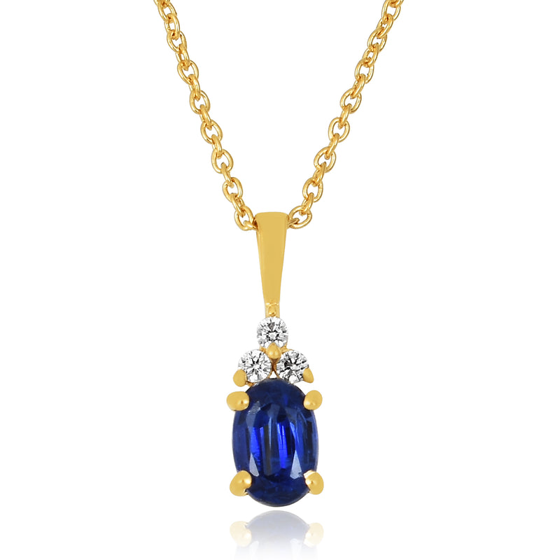 Hanger met ovaal geslepen in klauwzetting gezette edelsteen, gefacetteerd - goldplated zilver - 6 x 4 mm