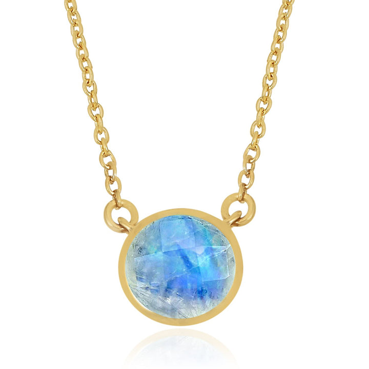 Gouden collier met gefacetteerde edelsteen - 14 karaat - 6 mm