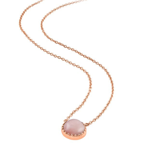 Zilveren collier met ronde edelsteen - 925 zilver - 10 mm