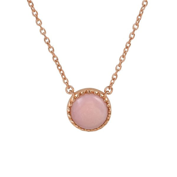 Zilveren collier met ronde edelsteen - 925 zilver - 10 mm