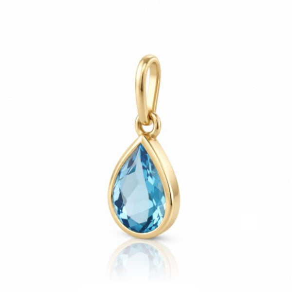 Gouden hanger met gefacetteerd edelsteen - 14 karaat - 6 x 4 mm