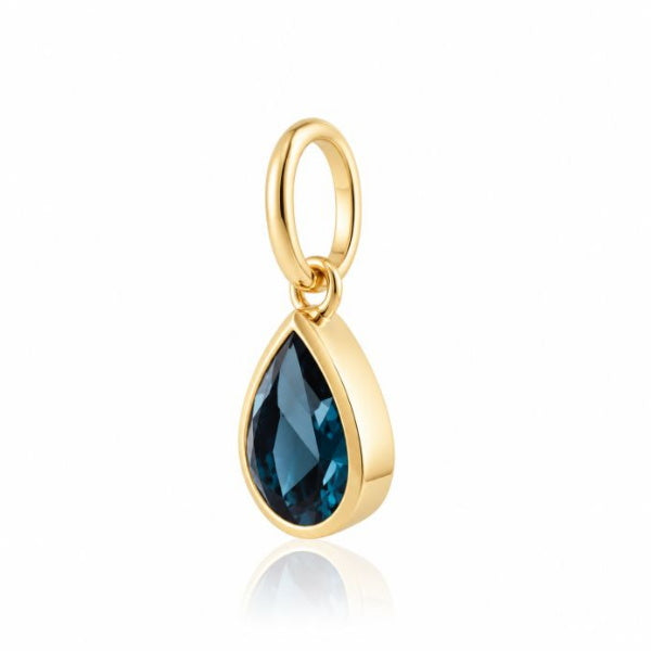 Gouden hanger met gefacetteerd edelsteen - 14 karaat - 6 x 4 mm