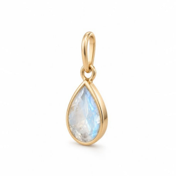 Gouden hanger met gefacetteerd edelsteen - 14 karaat - 6 x 4 mm
