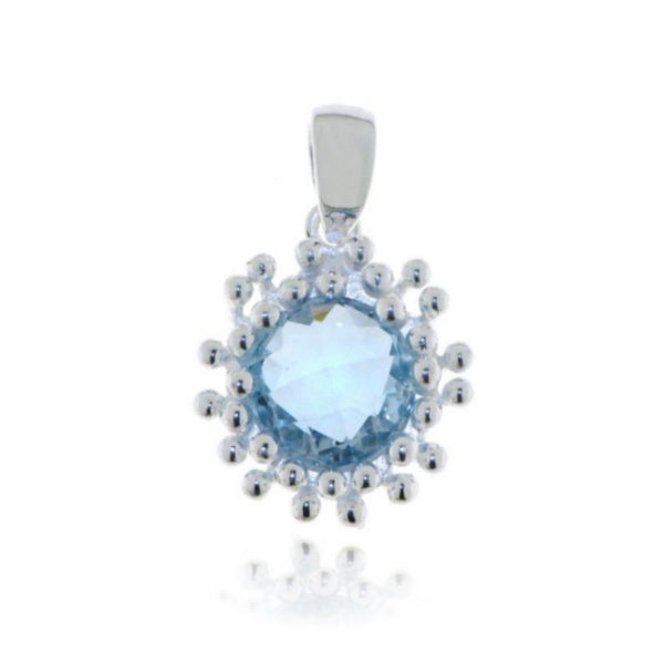 Zilveren hanger met Blauwe Topaas edelsteen