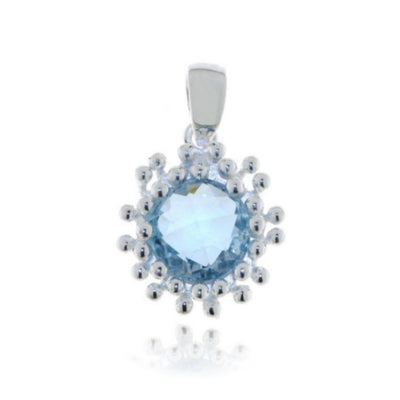 Zilveren hanger met Blauwe Topaas edelsteen