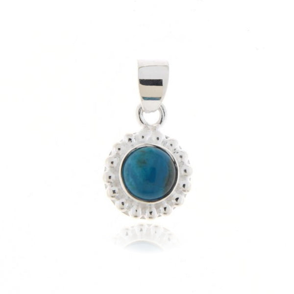 Zilveren hanger met Chrysocolla edelsteen