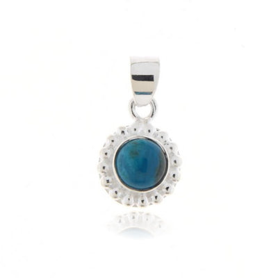 Zilveren hanger met Chrysocolla edelsteen