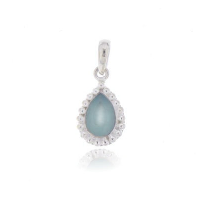 Zilveren hanger met Chalcedoon aqua edelsteen