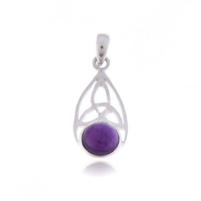 Zilveren hanger met Amethist edelsteen