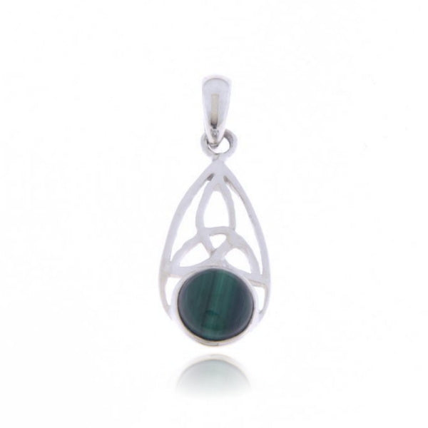 Zilveren hanger met Malachiet edelsteen