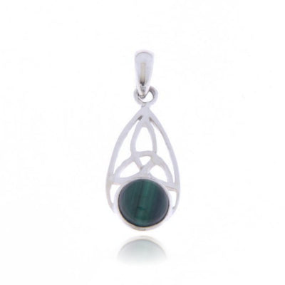Zilveren hanger met Malachiet edelsteen