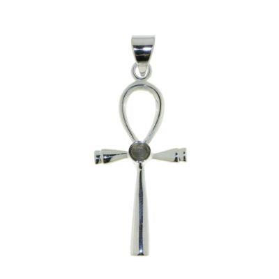 Zilveren Ankh hanger met Labradoriet edelsteen