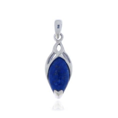 Zilveren triskel hanger met Lapis Lazuli edelsteen
