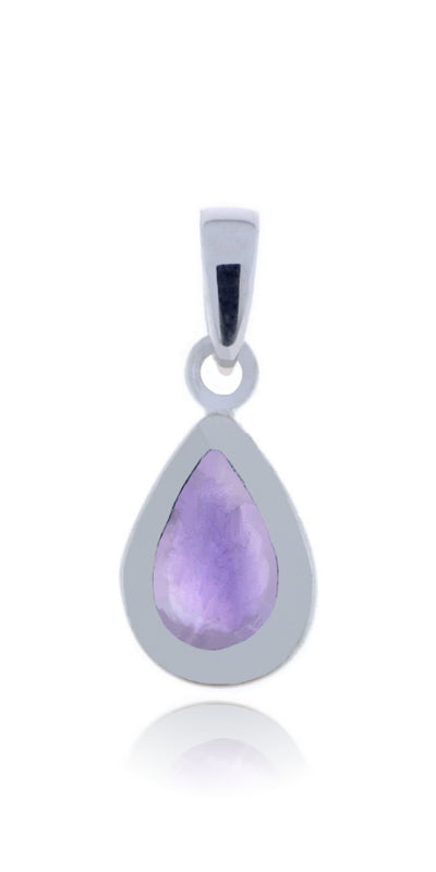 Zilveren hanger met Amethist edelsteen