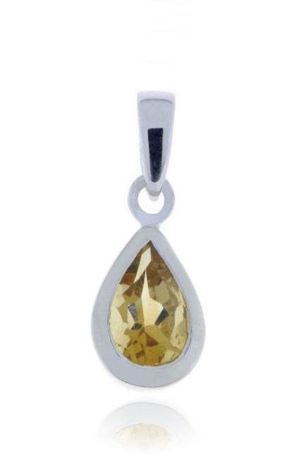 Zilveren hanger met Citrien edelsteen